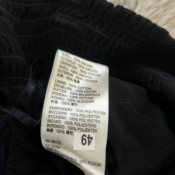 Free People Angie's Set Bottoms Only Wide Leg Black Viscose Pants Women's Large - Picture 10 of 13